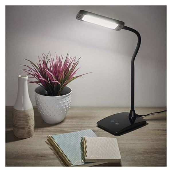 Emos bordslampa - Z7599B - Les, Eddy Black LED bordslampa, metall, Svart, 15,5 x 9,5 x 26 cm