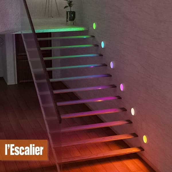 6st garderobslampa - trådlös 16 färg RGB LED-nattlampa - med 2 fjärrkontroller och tidsfunktion