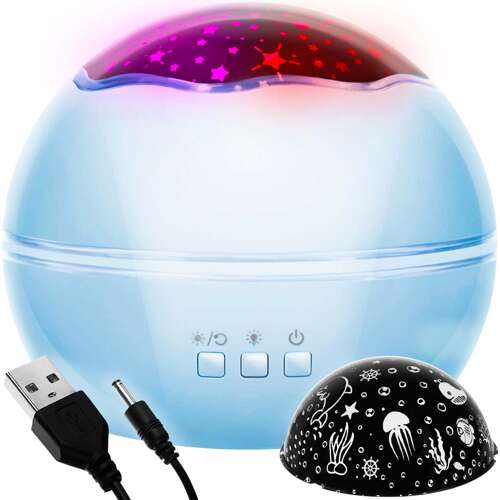 Natlampe Galaxy Projector | Stjerneprojektor | Udskifteligt Motiv Pink