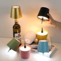 Miniatyrbild 1 av 7: Uppladdningsbar lampskärm för flaska med LED och 3 färglägen - Vit