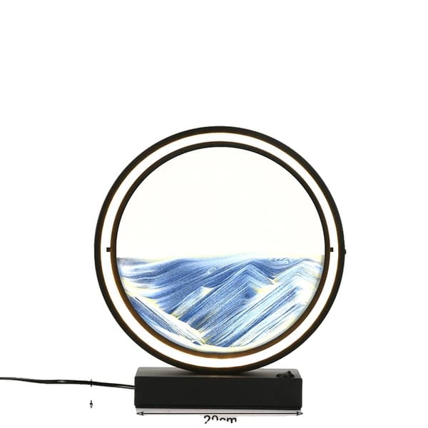 3D Quicksand LED Lampe, Justerbar Lysstyrke, Elegant Hjemmedekoration,Sort spin-Rød, Strømafbryderknap