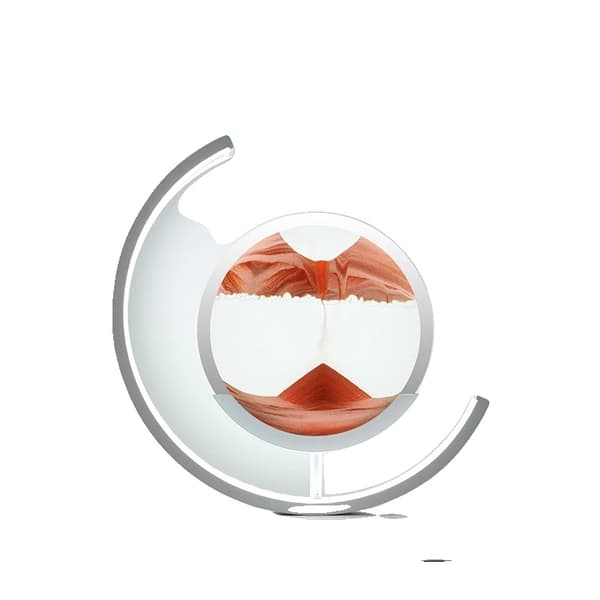 3D Quicksand LED Lampe, Justerbar Lysstyrke, Elegant Hjemmedekoration,Sort spin-Rød, Strømafbryderknap