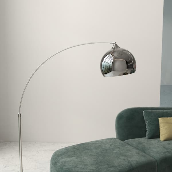 Rootz-kaarilamppu - Lattiavalaisin - Kaarevappu - Säädettävä jalusta - Moderni eleganssi - 100-115L x 30W x 170-180K cm