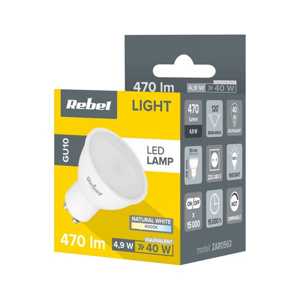 Led-lamppu Rebel 5W, GU10, 4000K, 230V