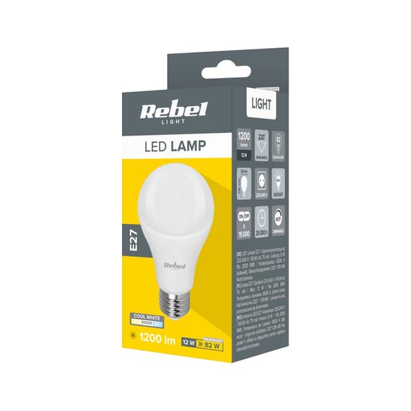 Led lampe Rebel A60 12W, E27, 6500K, 230V