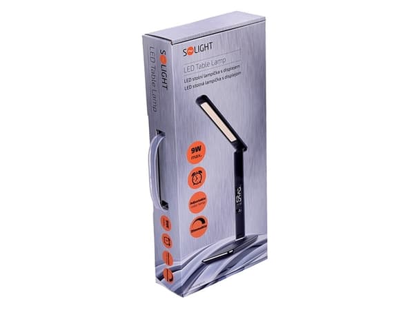 Solight WO45-B, Svart, Akrylnitrilbutadienstyren (ABS), Barnrum, Hemmakontor, Kontor, Arbetsrum, SMD LED-modul, 9 W, 6000 K