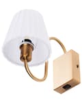 Miniatyrbilde 7 av 10: Sett med 2 Vegglamper Hvit Stoffskjerm Jern Metall Gullfot Glamour stil Kontor Soverom