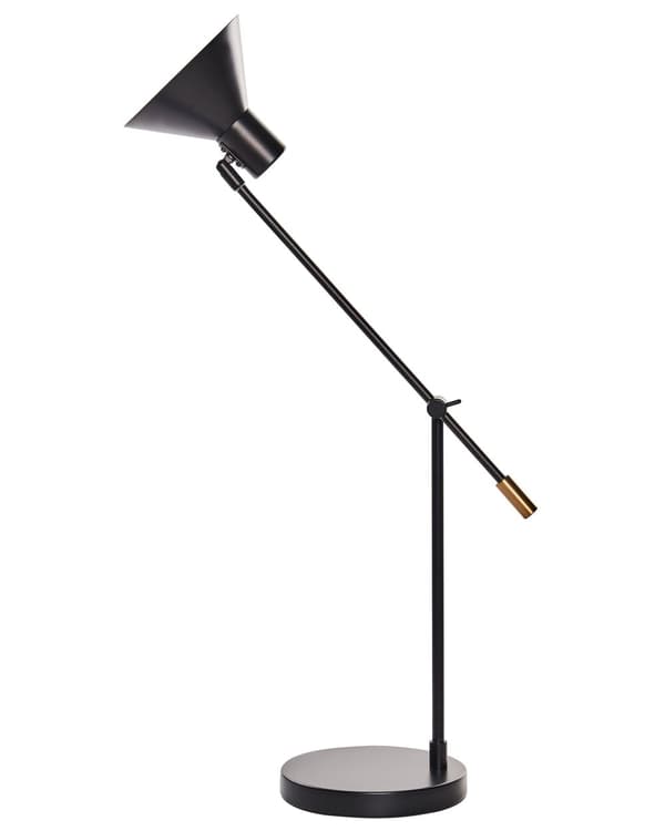 Bordlampe Svart Metall Jern Justerbar skjerm og Arm Stue Soverom Moderne design