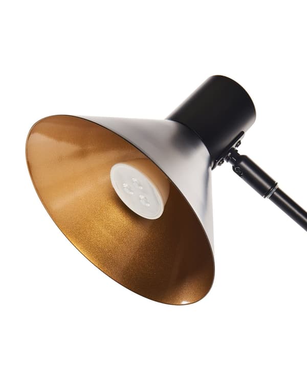 Bordlampe Svart Metall Jern Justerbar skjerm og Arm Stue Soverom Moderne design