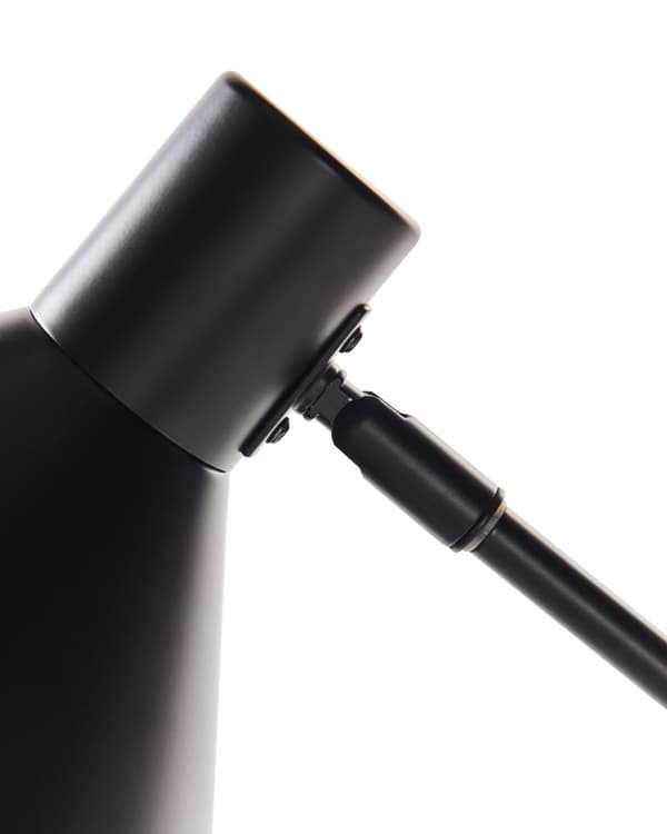 Bordlampe Svart Metall Jern Justerbar skjerm og Arm Stue Soverom Moderne design