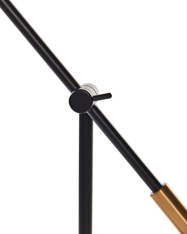 Bordlampe Svart Metall Jern Justerbar skjerm og Arm Stue Soverom Moderne design