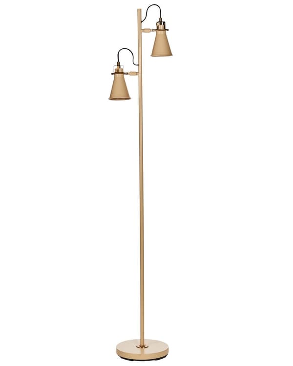 Gulvlampe Beige Metall Justerbare Skjermer Av/På-bryter Soverom Stue Hjemmekontor Belysning Industriell Design