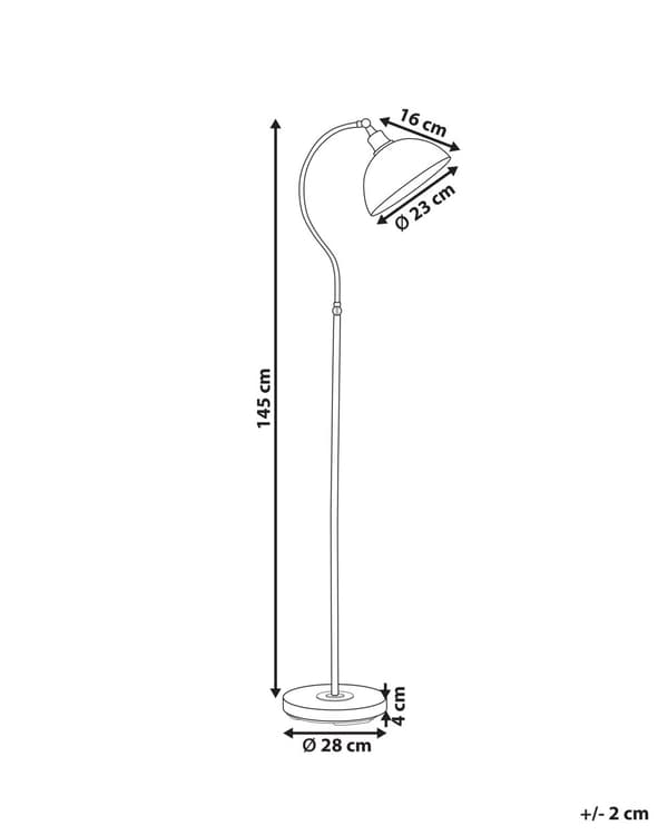 Gulvlampe i Svart Metall Justerbar Skjerm og Arm Av/På-bryter Soverom Stue Hjemmekontor Belysning Industriell Design