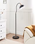 Miniatyrbilde 4 av 11: Gulvlampe i Svart Metall Justerbar Skjerm og Arm Av/På-bryter Soverom Stue Hjemmekontor Belysning Industriell Design