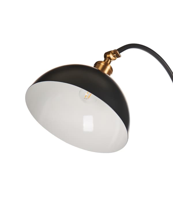 Gulvlampe i Svart Metall Justerbar Skjerm og Arm Av/På-bryter Soverom Stue Hjemmekontor Belysning Industriell Design