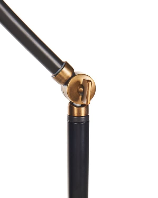 Gulvlampe i Svart Metall Justerbar Skjerm og Arm Av/På-bryter Soverom Stue Hjemmekontor Belysning Industriell Design