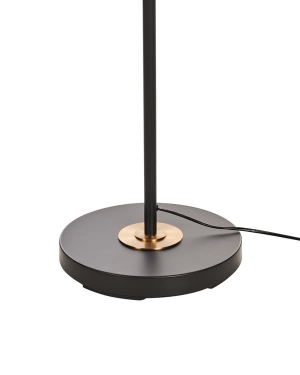 Gulvlampe i Svart Metall Justerbar Skjerm og Arm Av/På-bryter Soverom Stue Hjemmekontor Belysning Industriell Design