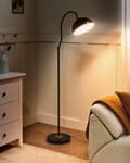 Miniatyrbilde 2 av 11: Gulvlampe i Svart Metall Justerbar Skjerm og Arm Av/På-bryter Soverom Stue Hjemmekontor Belysning Industriell Design