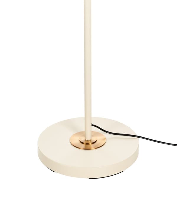 Gulvlampe i beige metal Justerbar skærm og arm Tænd/sluk-kontakt Soveværelse Stue Hjemmekontor Belysning Industrielt design