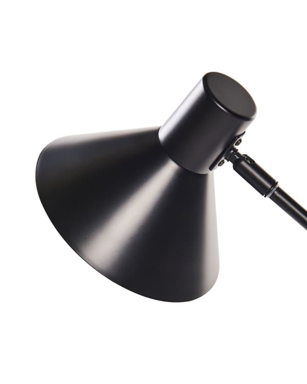 Bordlampe Sort metal Jern Justerbar skærm og arm Stue Soveværelse Moderne design