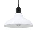 Miniatyrbild 1 av 2: Taklampa höjdjusterbar E27 glans vit Ø 31 cm metall