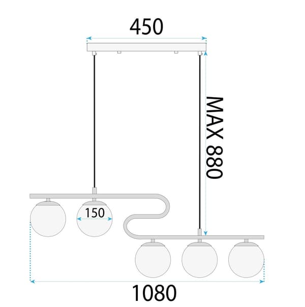 HÆNGENDE LOFTSLAMPE TOOLIGHT APP1599-5CP GOLD