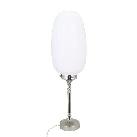 Bordslampa Evald Nickel/Opal Vit