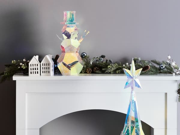 LED-dekorasjon Flerfarget PET 30 x 19 x 43 cm Reinsdyr Sesongtilbehør Hjemmedekorasjon med Lys