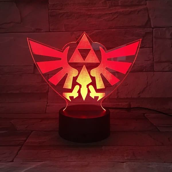 Wolobox bordslampa Legenden om Zelda Triforce Hyrule USB färg LED-lampa