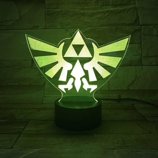 Wolobox bordslampa Legenden om Zelda Triforce Hyrule USB färg LED-lampa