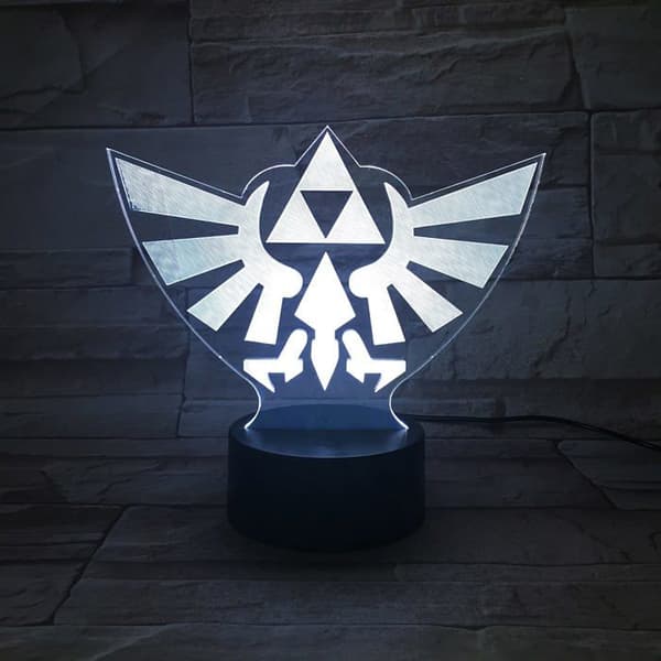 Wolobox bordslampa Legenden om Zelda Triforce Hyrule USB färg LED-lampa