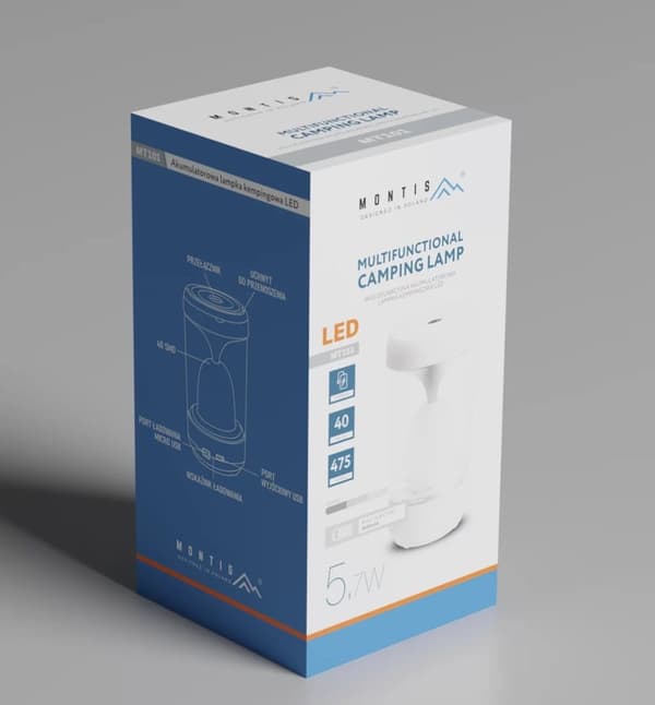 Montis bordslampa vit, transparent effekt upp till 5 W