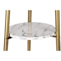 Miniatyrbild 3 av 7: Golvlampa DKD Home Decor Gyllene Metall Polyester Vit 50 W Trä MDF (41 x 41 x 156 cm)
