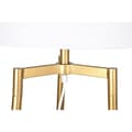 Miniatyrbild 5 av 7: Golvlampa DKD Home Decor Gyllene Metall Polyester Vit 50 W Trä MDF (41 x 41 x 156 cm)