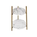 Miniatyrbild 2 av 7: Golvlampa DKD Home Decor Gyllene Metall Polyester Vit 50 W Trä MDF (41 x 41 x 156 cm)