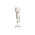 Miniatyrbild 1 av 7: Golvlampa DKD Home Decor Gyllene Metall Polyester Vit 50 W Trä MDF (41 x 41 x 156 cm)