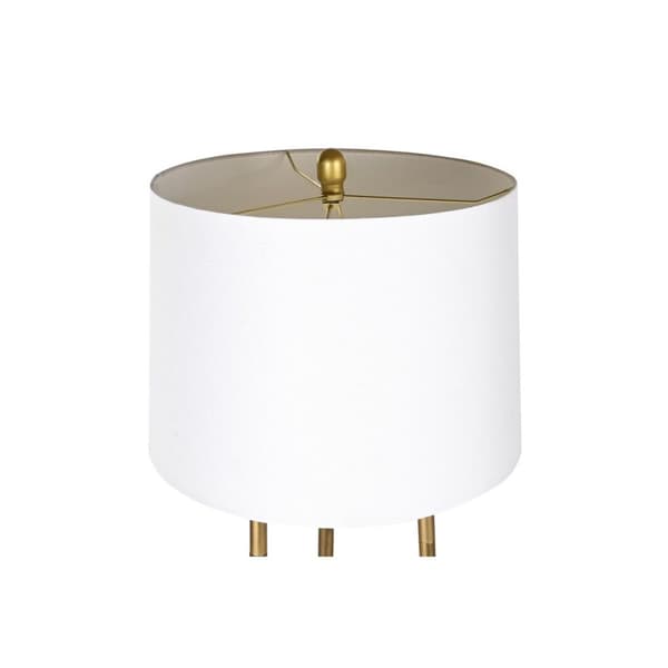 Gulvlampe DKD Home Decor Gylden Metal Polyester Hvid 50 W Træ MDF (41 x 41 x 156 cm)