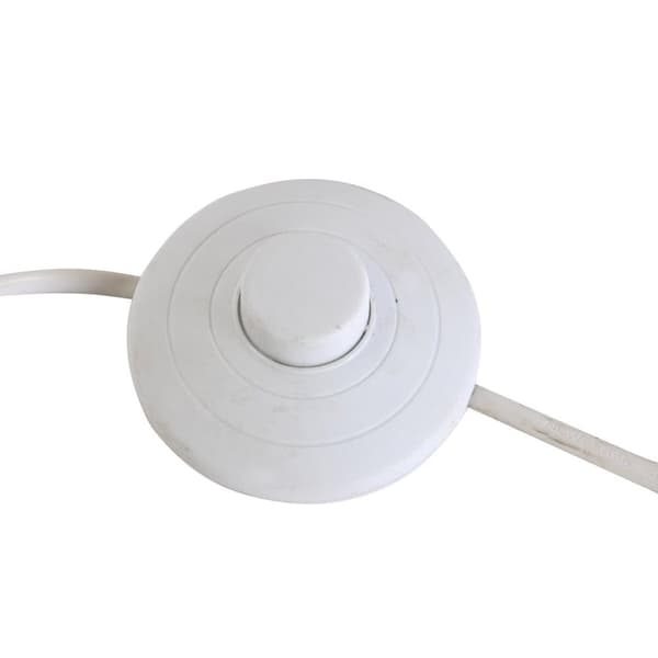 Gulvlampe DKD Home Decor Gylden Metal Polyester Hvid 50 W Træ MDF (41 x 41 x 156 cm)