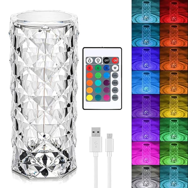 Diamantbordlampe med touch og RGB-farver