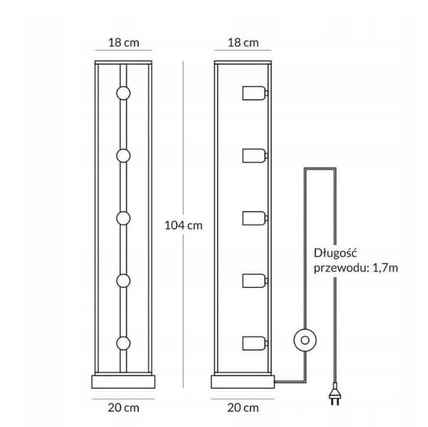 Moderne loftsgulvlamper Horus 2868/LSW-B-5