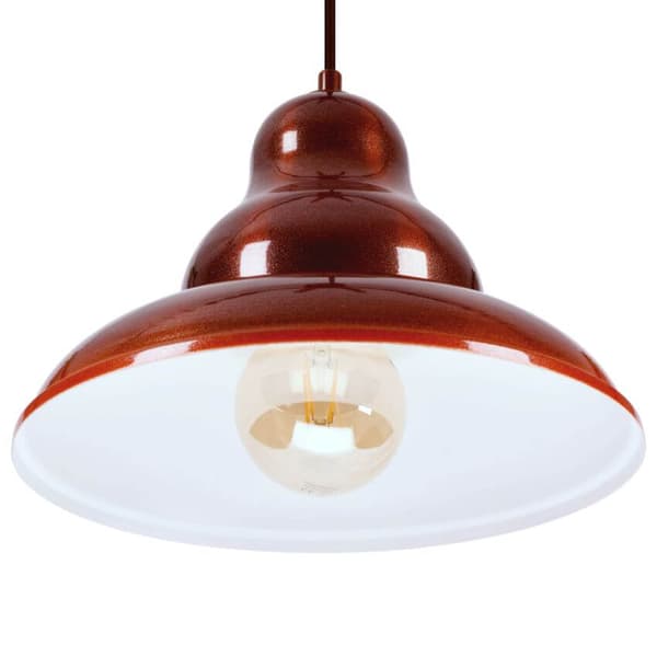 BULMA 1 Hänglampa - Industriell, metall, vinröd 1xE27