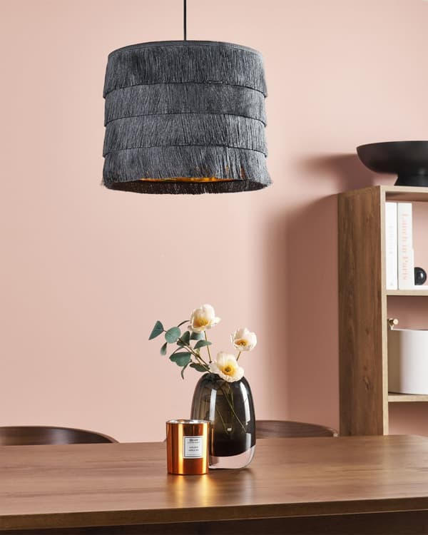 Pendellampe Svart Polyester Skjerm med frynser Moderne og vintage design Belysning Hengelampe