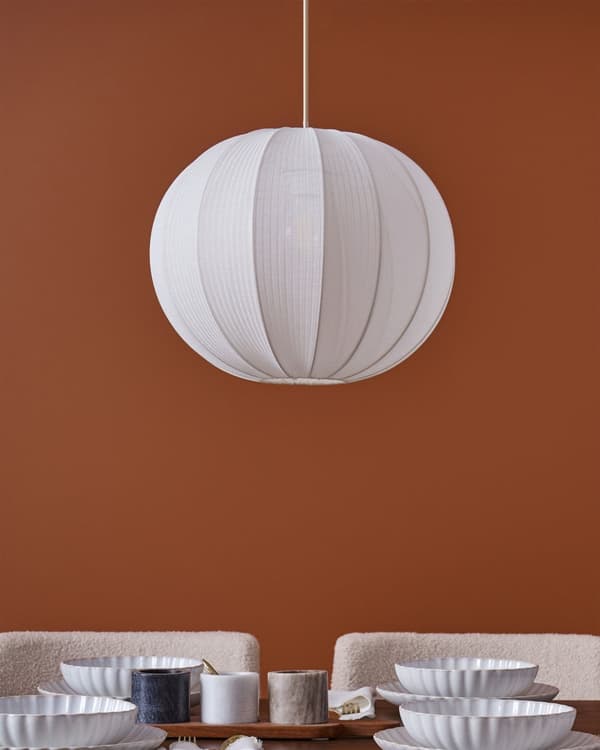 Pendellampe Hvit Nylonskjerm Buet form Moderne design Belysning Hengelampe
