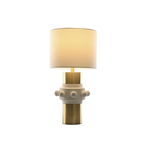 Bordslampa Home ESPRIT Vit Gyllene 50 W 220 V