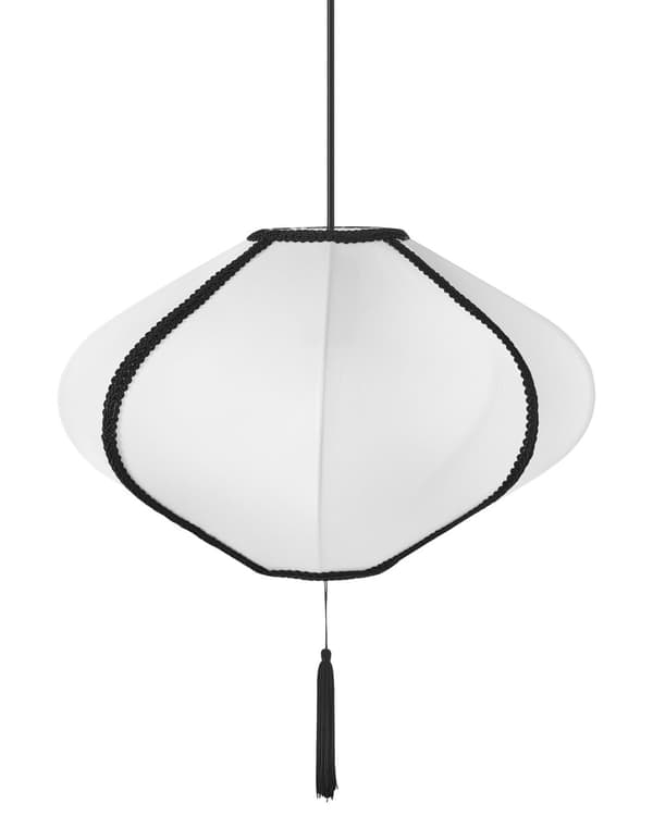 Hengende Pendellampe Hvit Nylonskjerm Moderne Design Stue Lys