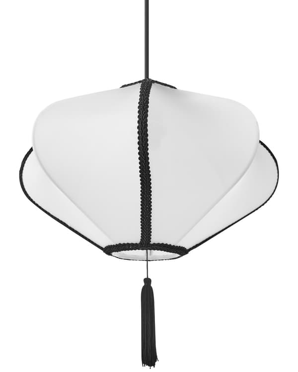 Hengende Pendellampe Hvit Nylonskjerm Moderne Design Stue Lys