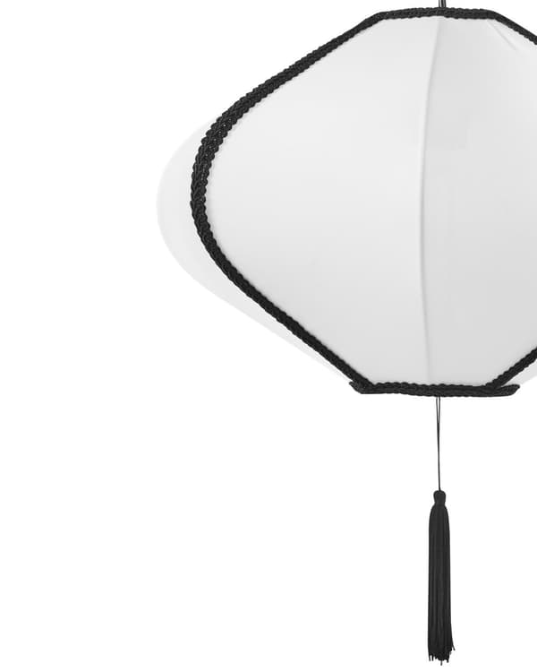 Hengende Pendellampe Hvit Nylonskjerm Moderne Design Stue Lys