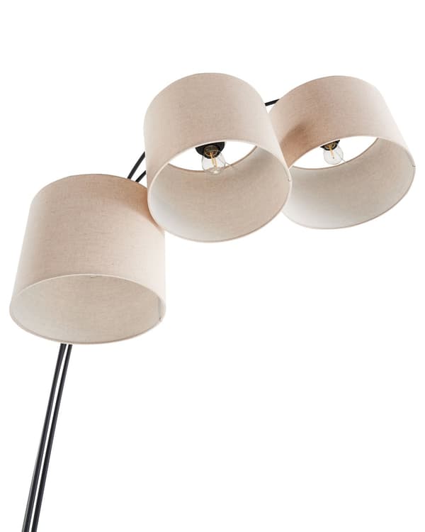 Gulvlampe Beige Metallstoffskjermer Av-på-bryter Soverom Stue Hjemmekontor Belysning Industriell Design