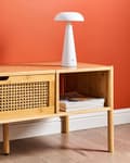 Miniatyrbilde 4 av 9: Bordlampe Hvit Jern Innendørs Trådløs Dimmer Hjem Lys Moderne Design