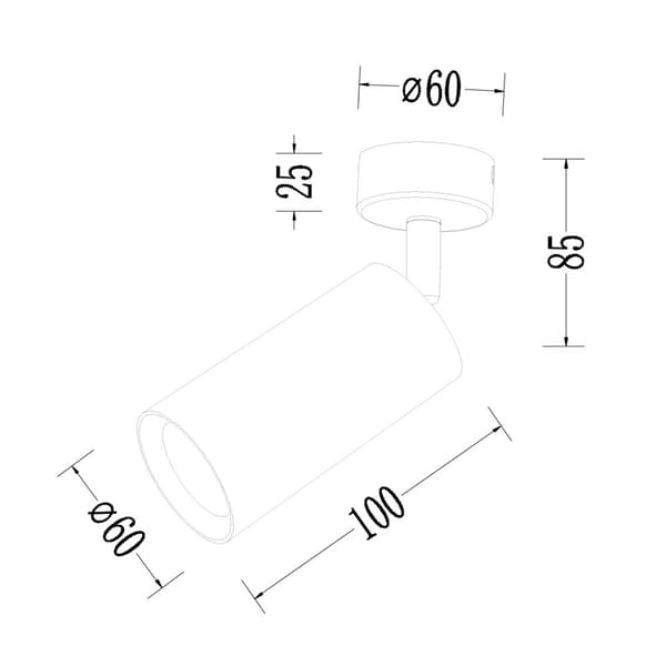 Pipe Spot Black 1xGU10 kiinnike